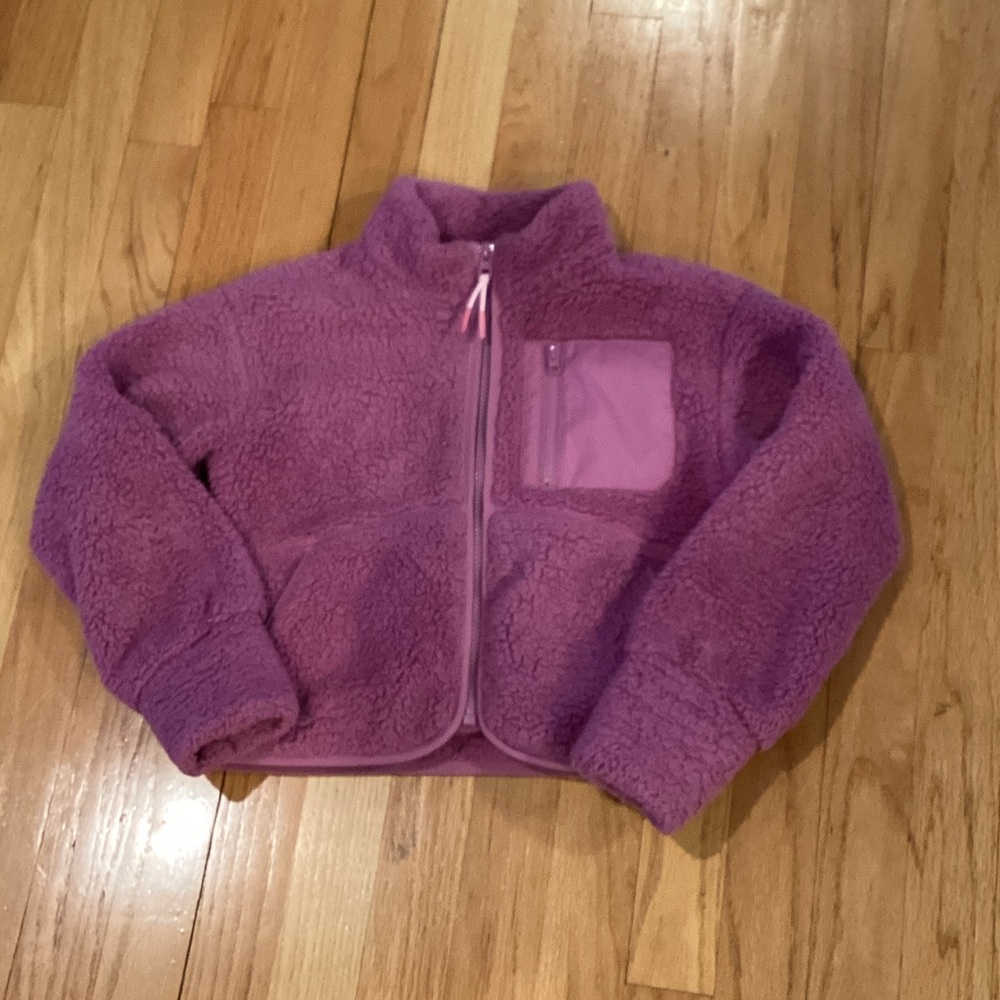 Athleta Girls' Purple Sherpa Fleece Jacket